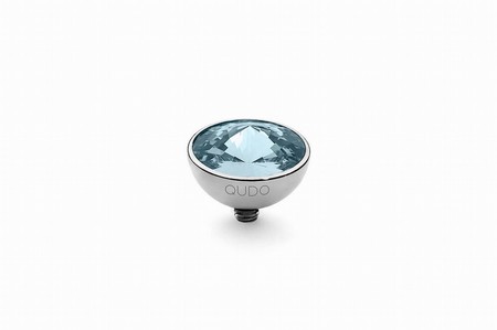 Qudo Silver Topper Bottone 11.5mm - Aquamarine